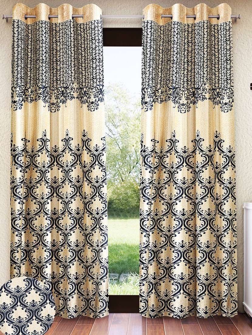 pack of 2 printed 7 feet door curtains