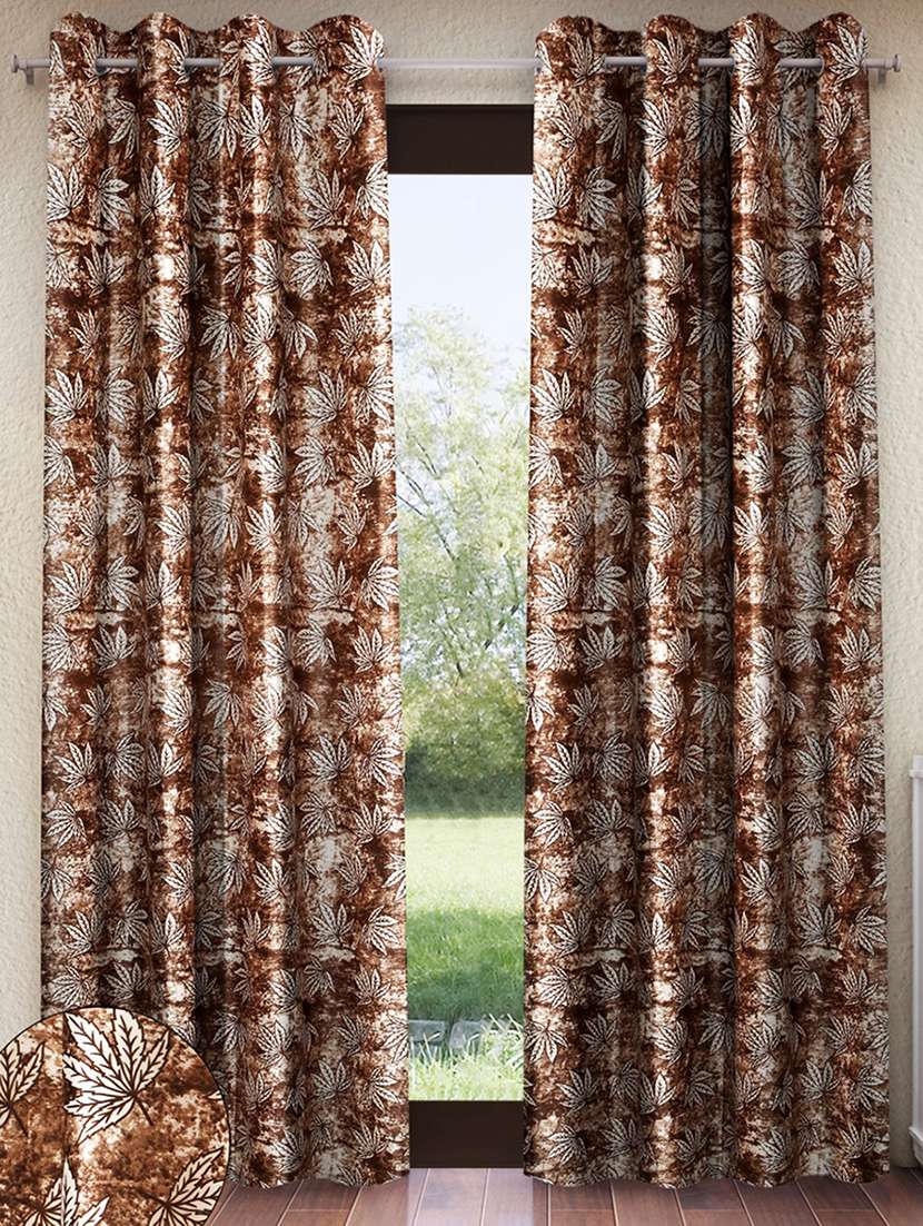 pack of 2 printed 7 feet door curtains