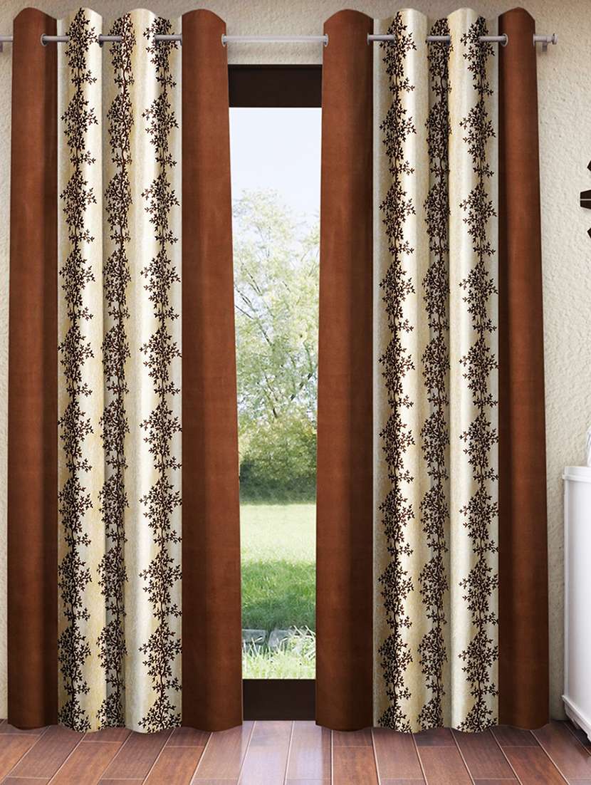 pack of 2 printed 7 feet door curtains