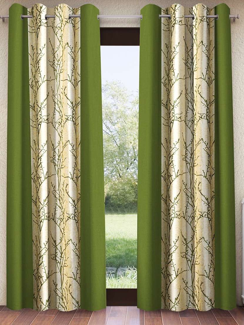 pack of 2 printed 7 feet door curtains
