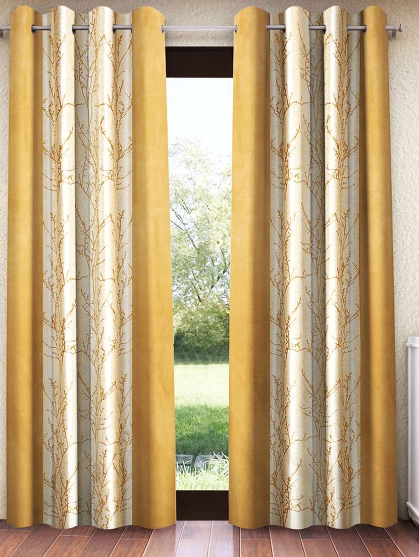 pack of 2 printed 7 feet door curtains