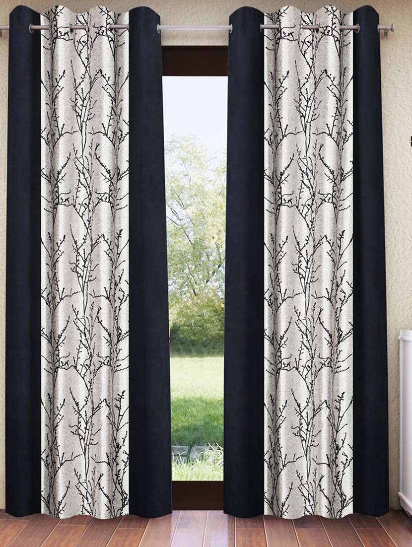 pack of 2 printed 7 feet door curtains