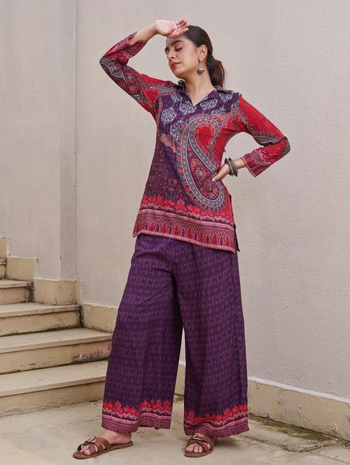 women long sleeve regular fit ethnic co-ord set - 22055043 - Standard Image - 0