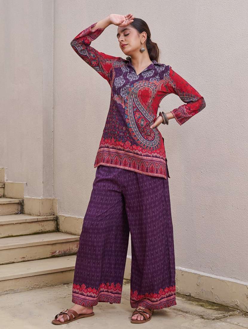 women long sleeve regular fit ethnic co-ord set - 22055043 - Zoom Image - 0