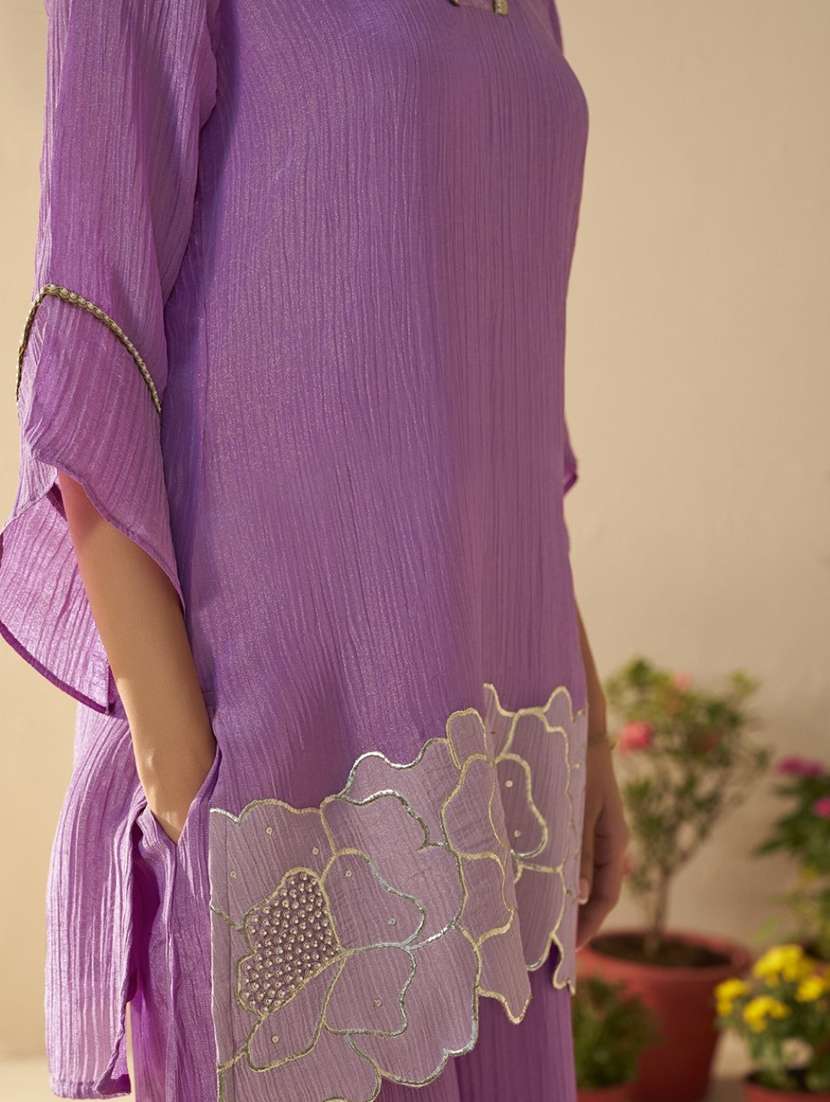 women three quarter sleeve regular fit ethnic co-ord set - 22055052 - Standard Image - 5