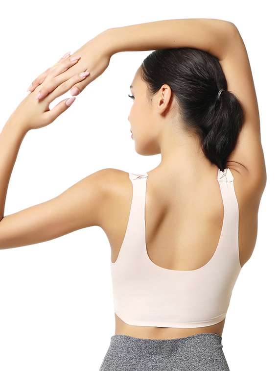 women solid lightly padded sports bra - 22055063 -  Standard Image - 3