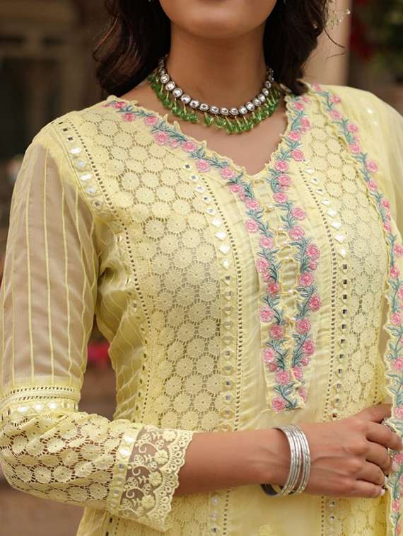 women embroidered long sleeve kurta pant with dupatta set - 22055087 - Standard Image - 5