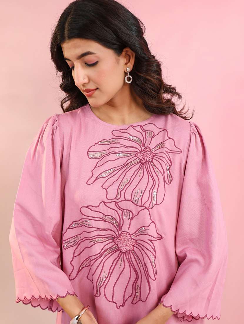 women floral long sleeve kurta pant set - 22055093 - Standard Image - 3