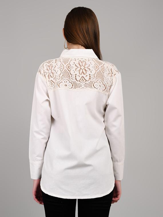 women solid collared long sleeve shirt - 22055116 - Standard Image - 3