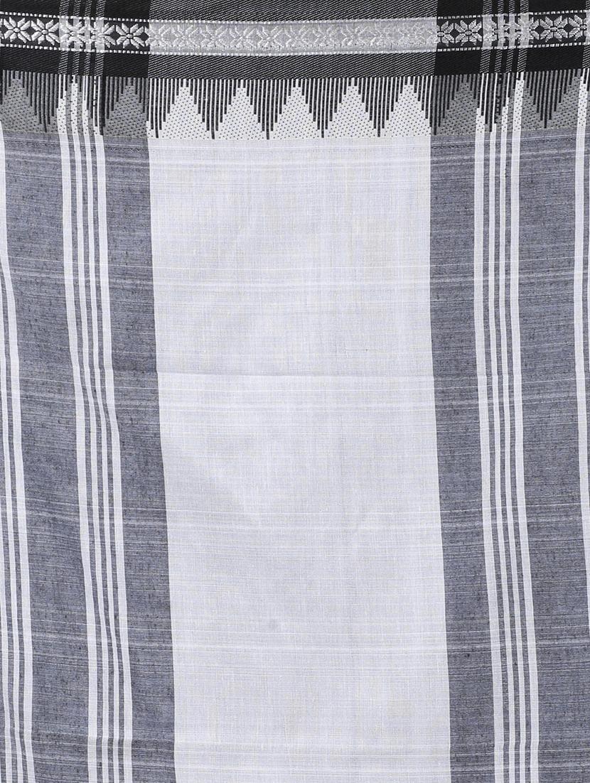 grey cotton handloom saree - 22055595 - Standard Image - 5