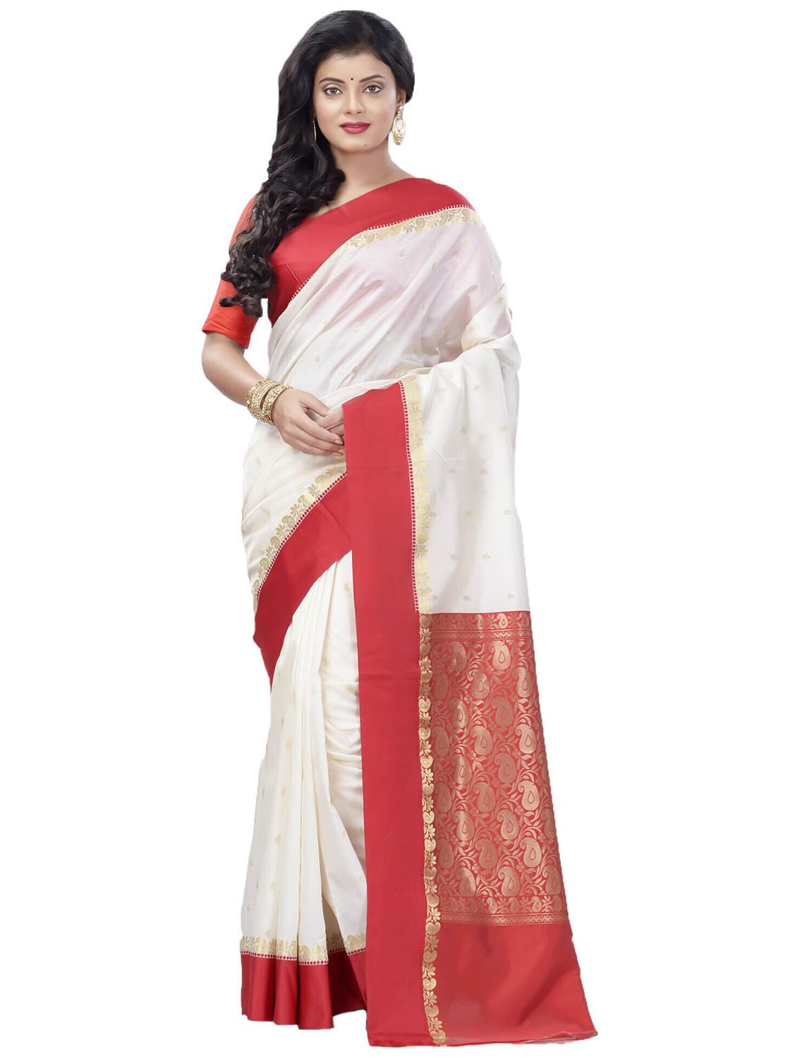 women self design bordered saree with blouse - 22055618 - Zoom Image - 0