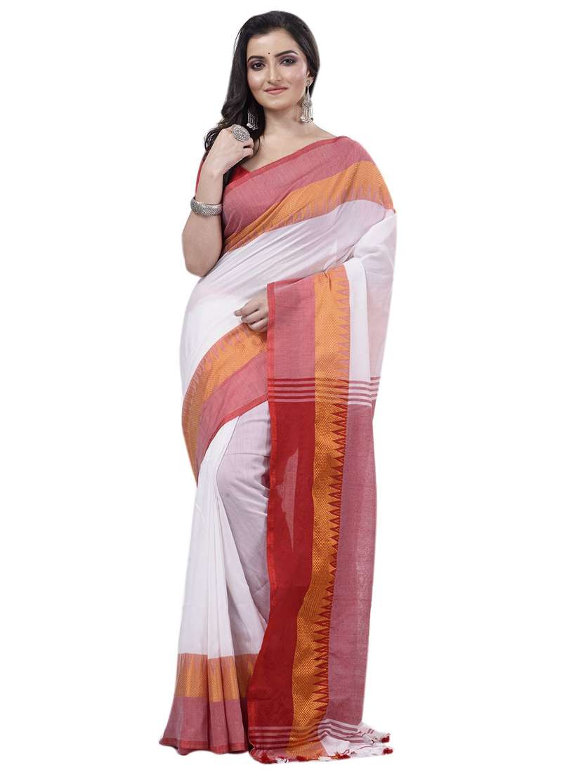 multi colored cotton bordered saree - 22055903 - Zoom Image - 0