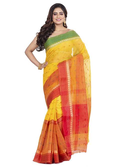 yellow cotton tant saree - 22056074 - Standard Image - 0