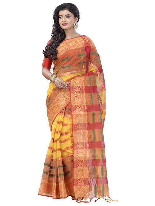 yellow cotton tant saree - 22056252 -  Standard Image - 0