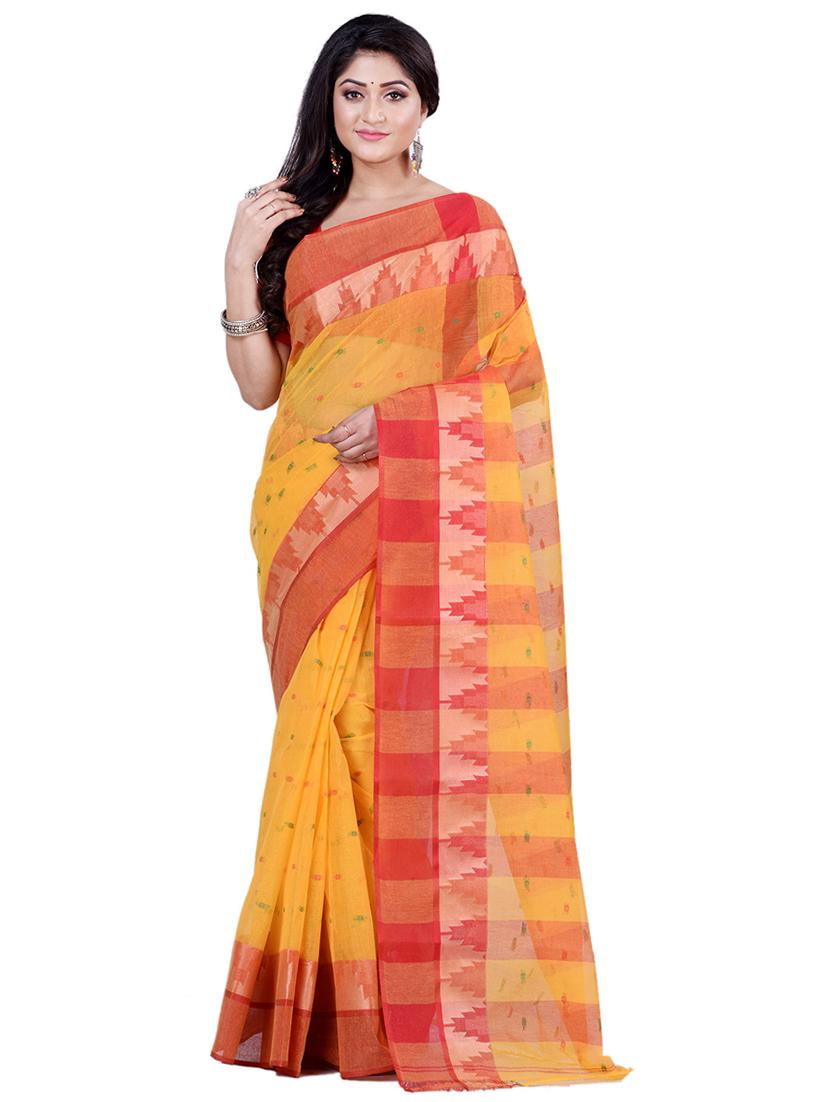 yellow cotton tant saree - 22056259 - Zoom Image - 0
