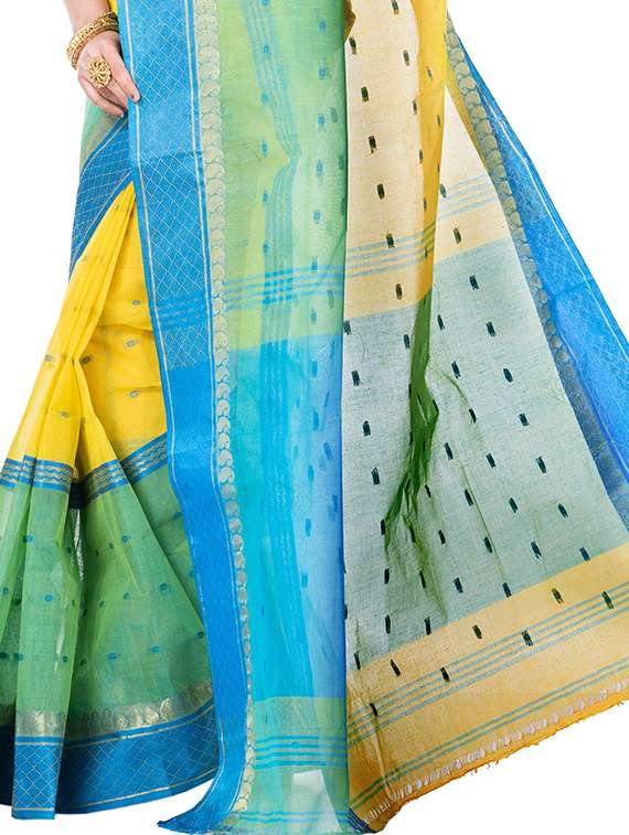 yellow cotton tant saree - 22056302 - Standard Image - 3