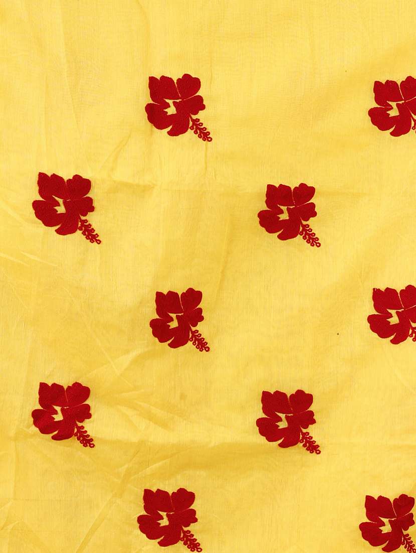 yellow cotton blend printed saree - 22056359 - Standard Image - 3
