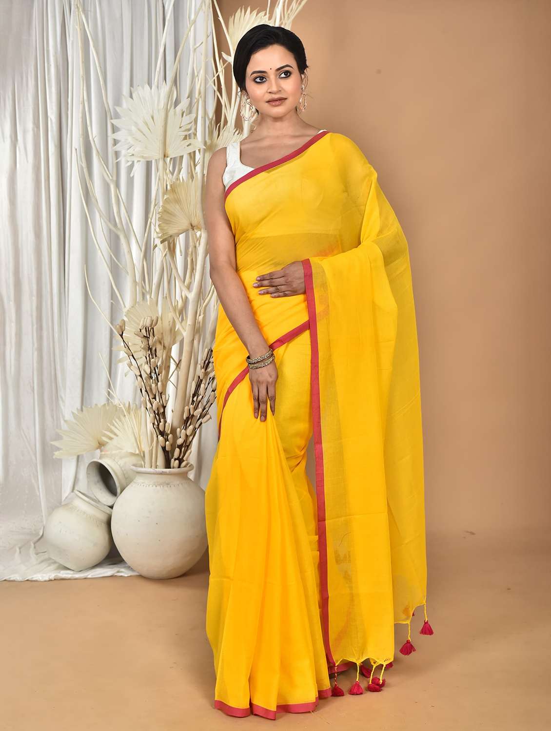 navy blue chiffon bordered saree - 22056655 -  Zoom Image - 0