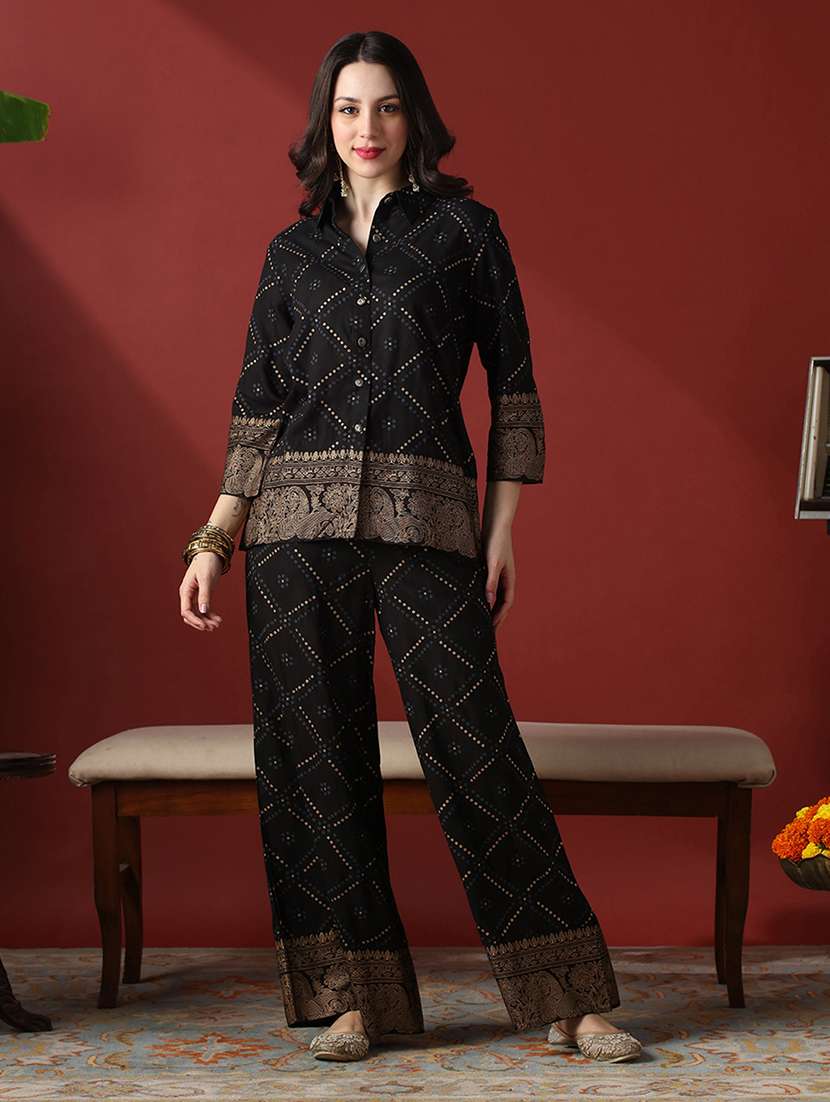 black rayon coord set - 22056945 - Zoom Image - 0