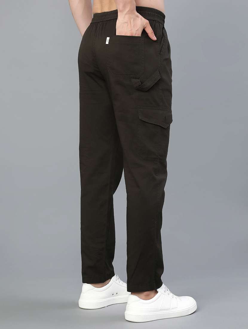 men solid mid rise cargo - 22057099 -  Standard Image - 3