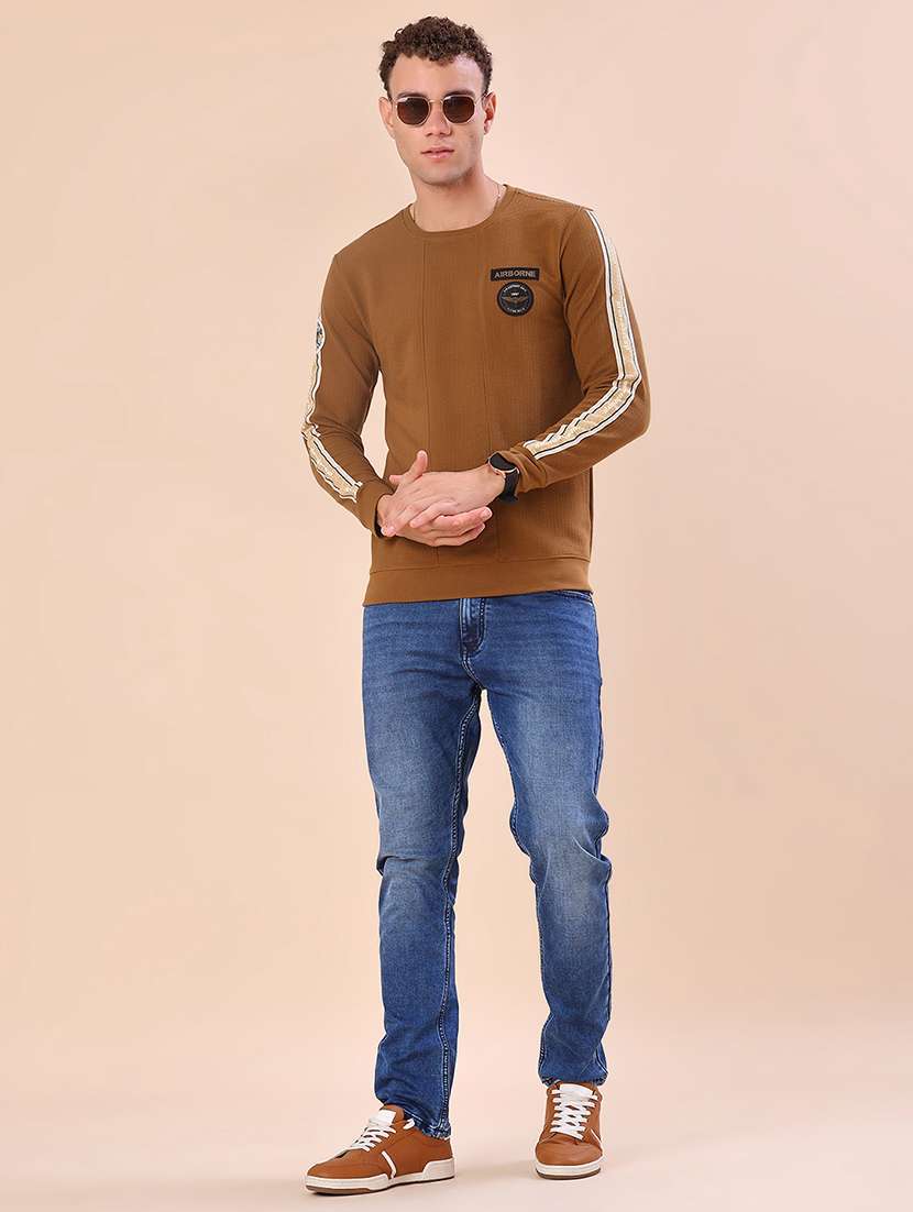 men self design long sleeve regular fit polo t-shirt - 22057238 -  Standard Image - 3