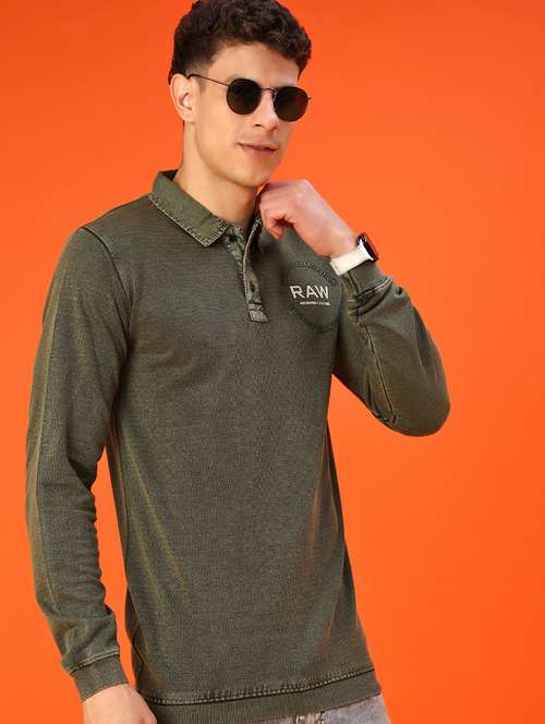 men printed long sleeve polo t-shirt - 22057244 -  Standard Image - 0