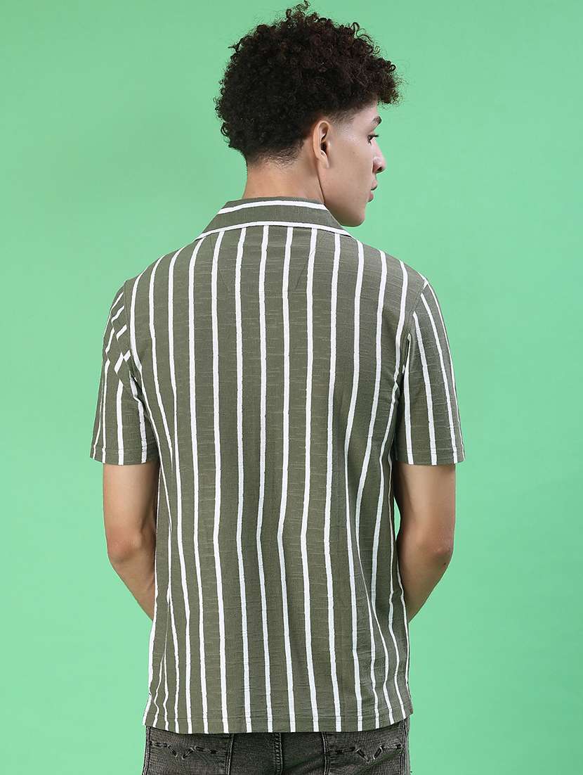 men striped short sleeve regular fit casual shirt - 22057362 -  Standard Image - 3