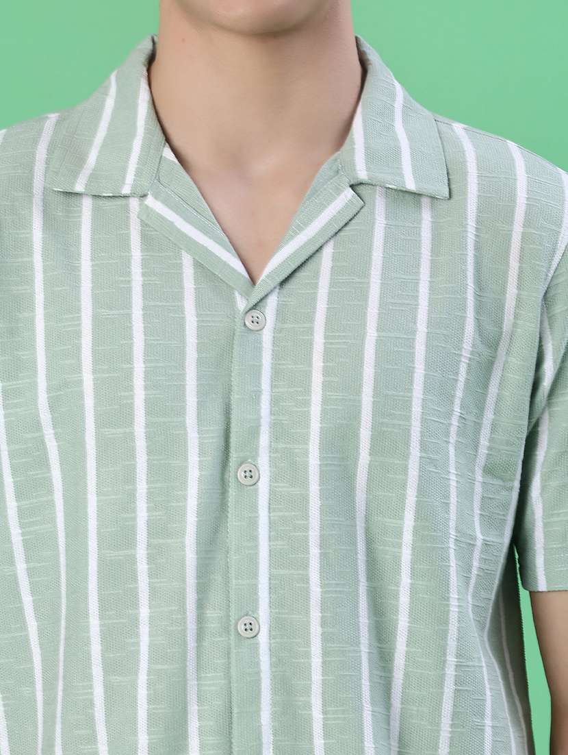 men striped short sleeve regular fit casual shirt - 22057364 -  Standard Image - 5