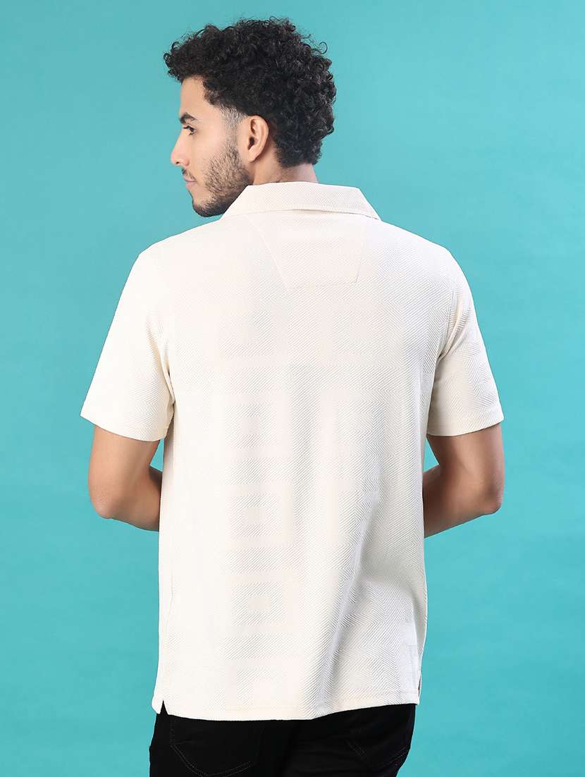 men self design short sleeve regular fit casual shirt - 22057367 -  Standard Image - 3