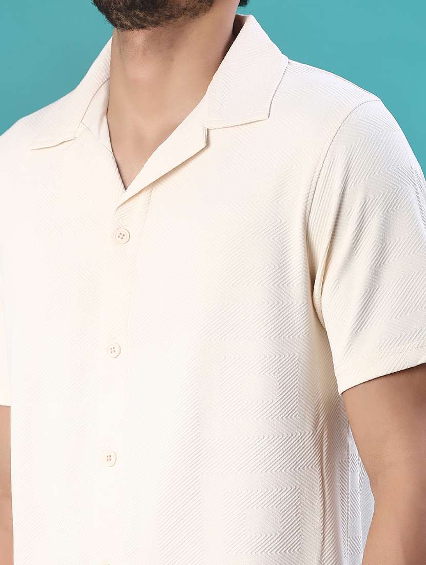 men self design short sleeve regular fit casual shirt - 22057367 -  Standard Image - 5