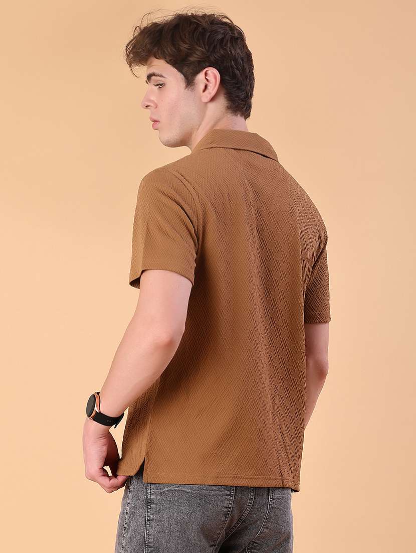 men self design short sleeve regular fit casual shirt - 22057373 -  Standard Image - 3