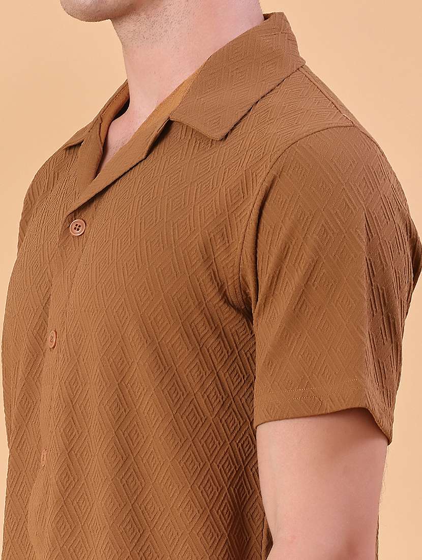 men self design short sleeve regular fit casual shirt - 22057373 -  Standard Image - 5