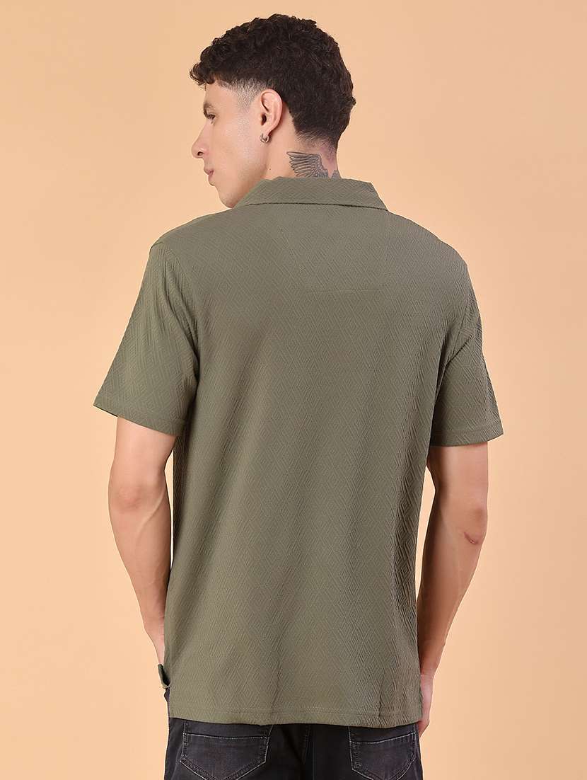 men self design short sleeve regular fit casual shirt - 22057376 -  Standard Image - 3