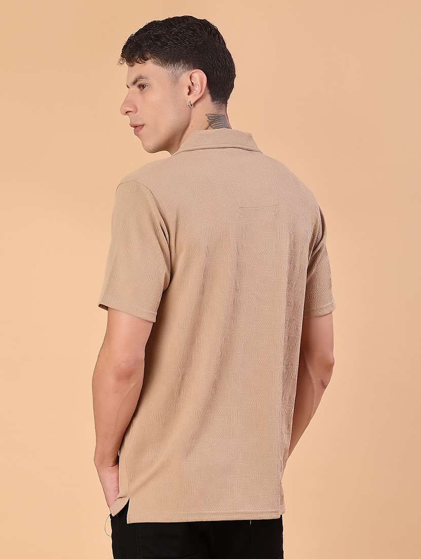 men self design short sleeve regular fit casual shirt - 22057377 -  Standard Image - 3