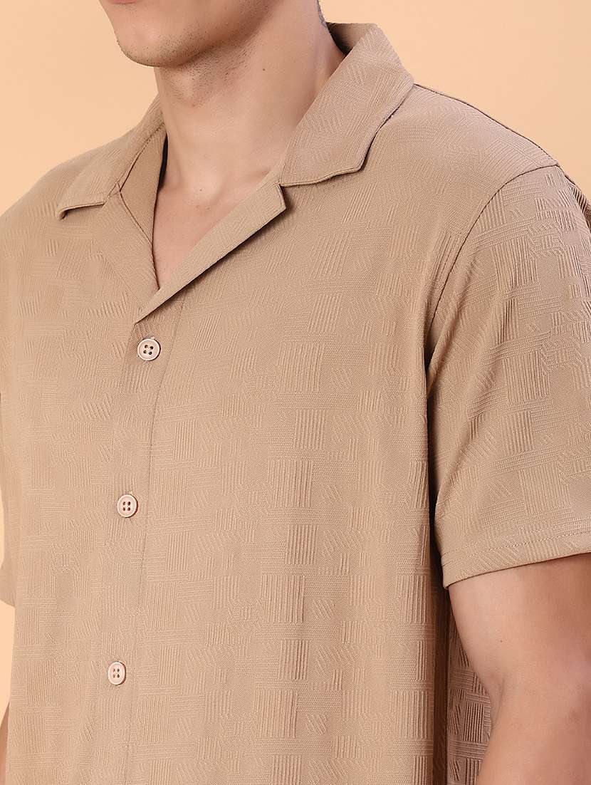 men self design short sleeve regular fit casual shirt - 22057377 -  Standard Image - 5