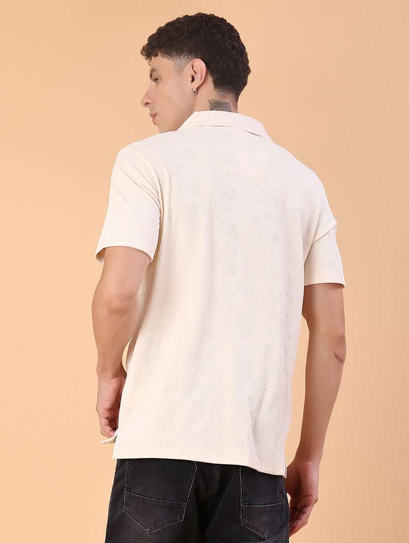 men self design short sleeve regular fit casual shirt - 22057378 -  Standard Image - 3