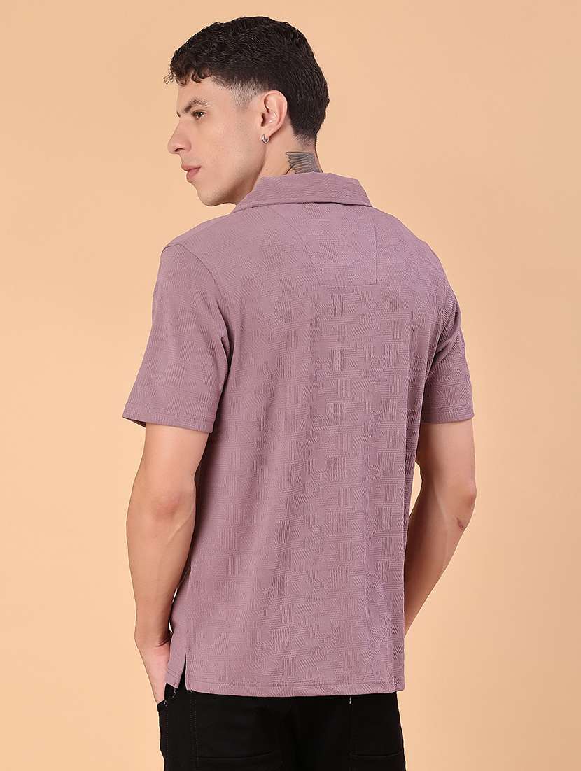 men self design short sleeve regular fit casual shirt - 22057379 -  Standard Image - 3