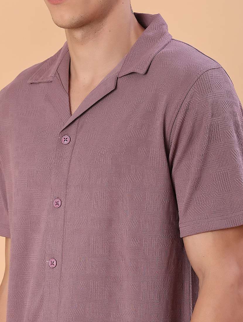 men self design short sleeve regular fit casual shirt - 22057379 -  Standard Image - 5