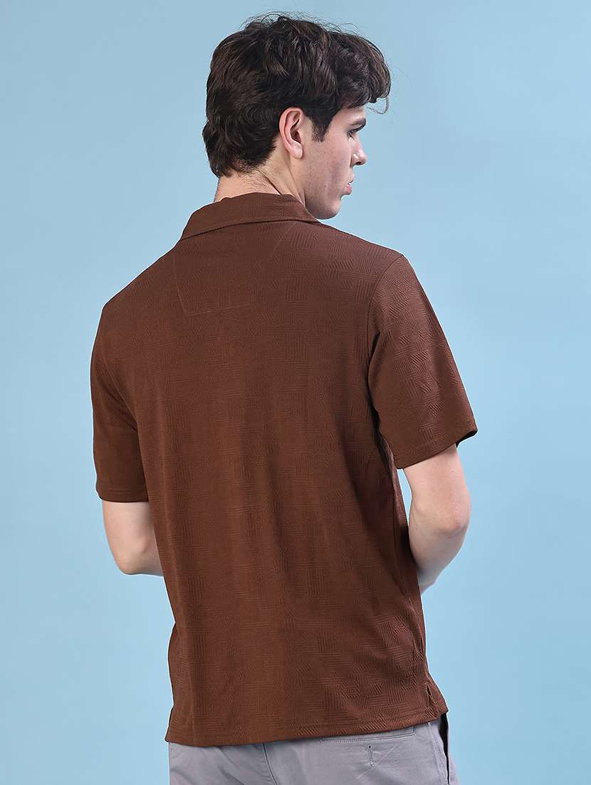 men solid short sleeve regular fit casual shirt - 22057380 -  Standard Image - 3