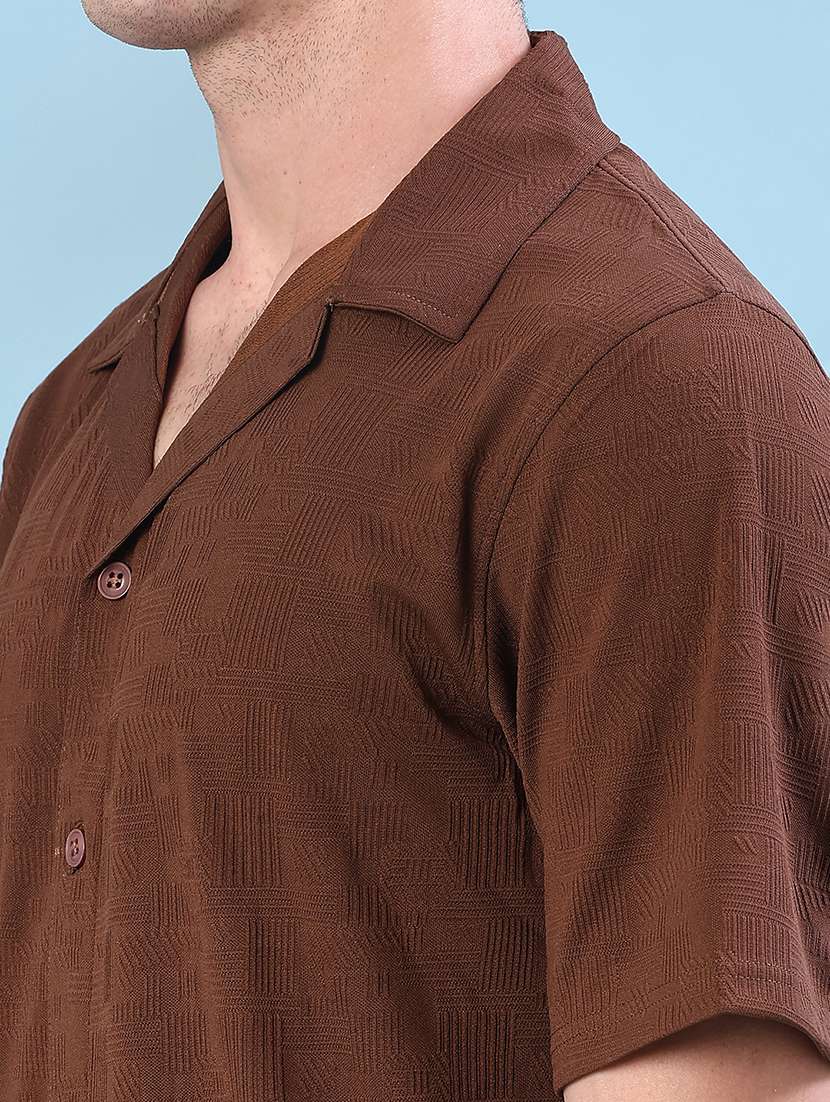 men solid short sleeve regular fit casual shirt - 22057380 -  Standard Image - 5