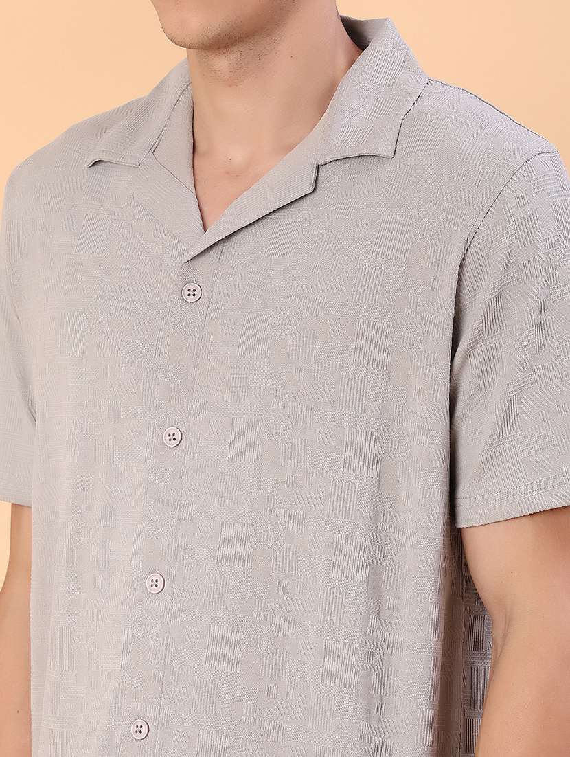 men self design short sleeve regular fit casual shirt - 22057382 -  Standard Image - 5