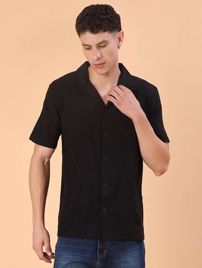 men self design short sleeve regular fit casual shirt - 22057389 -  Standard Image - 3