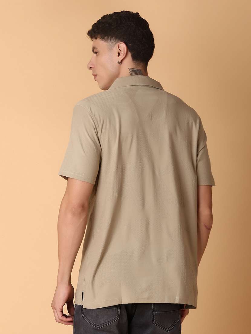 men self design short sleeve regular fit casual shirt - 22057390 -  Standard Image - 3