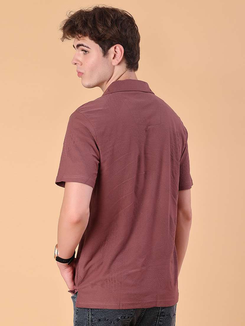 men self design short sleeve regular fit casual shirt - 22057392 -  Standard Image - 3