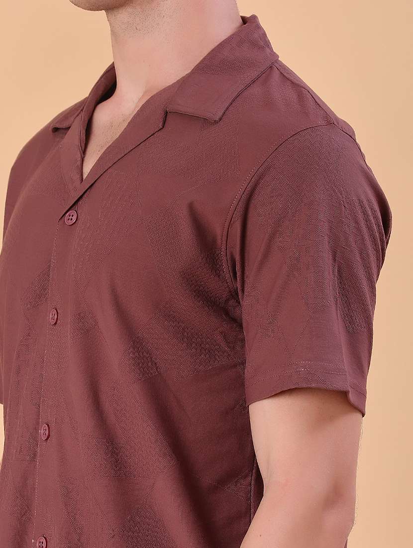 men self design short sleeve regular fit casual shirt - 22057392 -  Standard Image - 5
