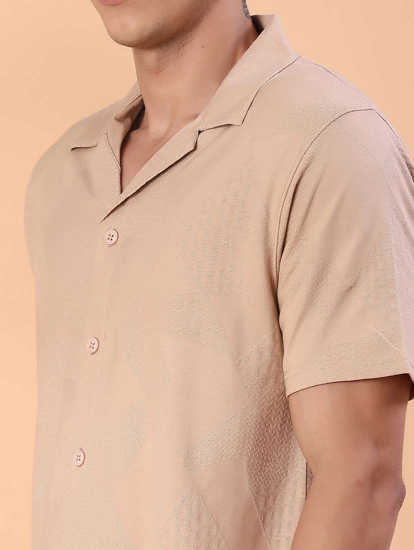 men self design short sleeve regular fit casual shirt - 22057393 -  Standard Image - 5