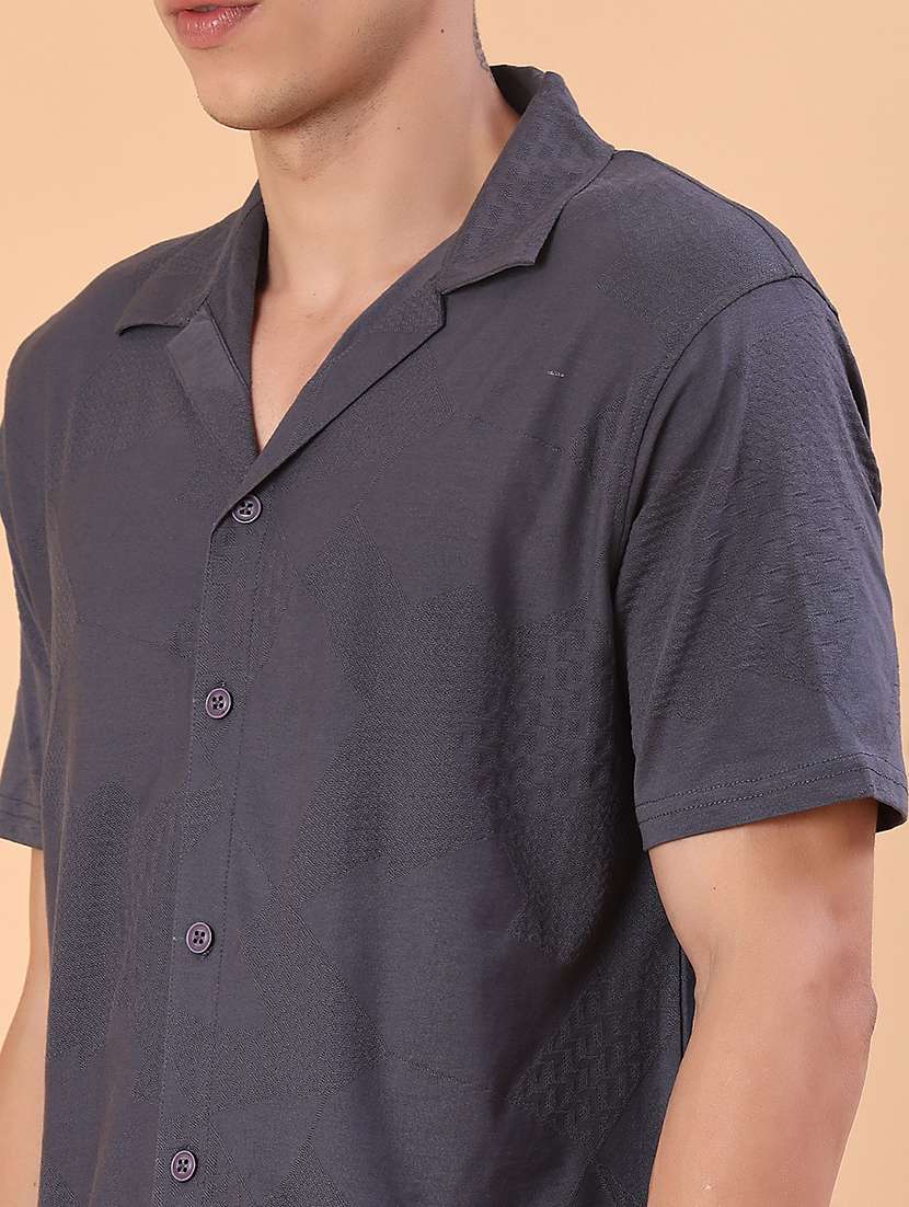 men self design short sleeve regular fit casual shirt - 22057394 -  Standard Image - 5