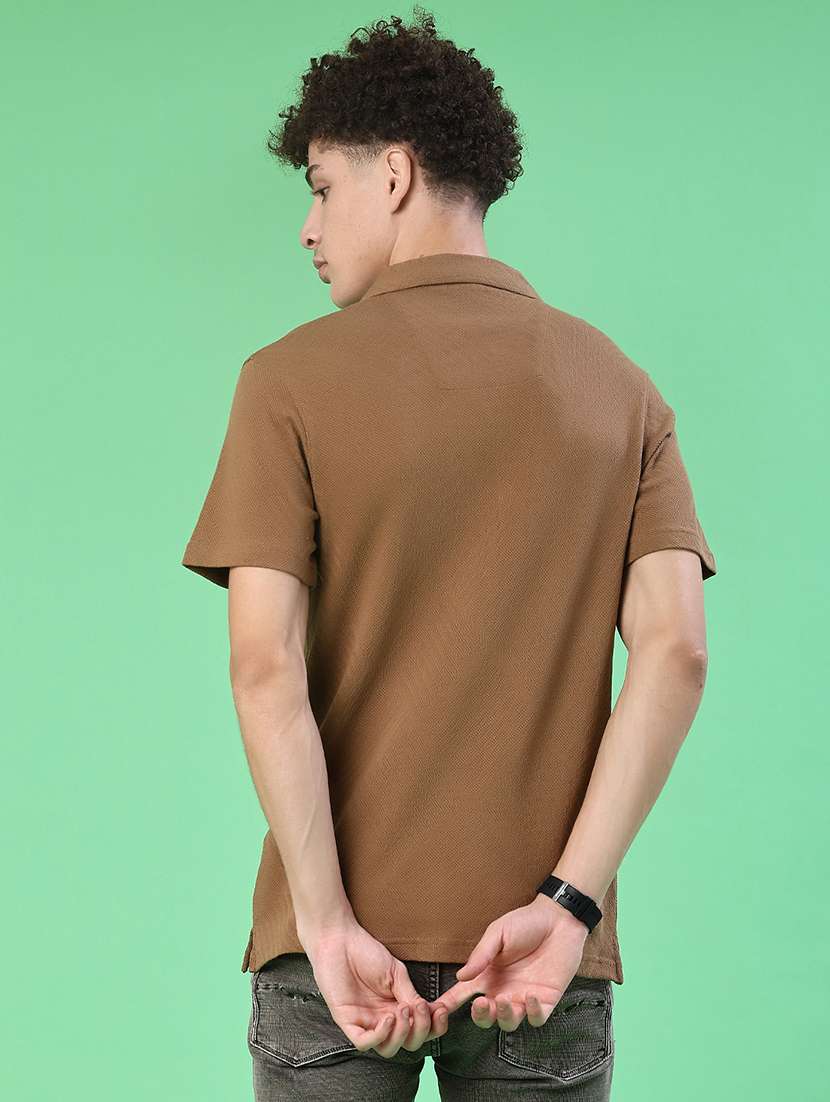 men solid short sleeve regular fit casual shirt - 22057395 -  Standard Image - 3