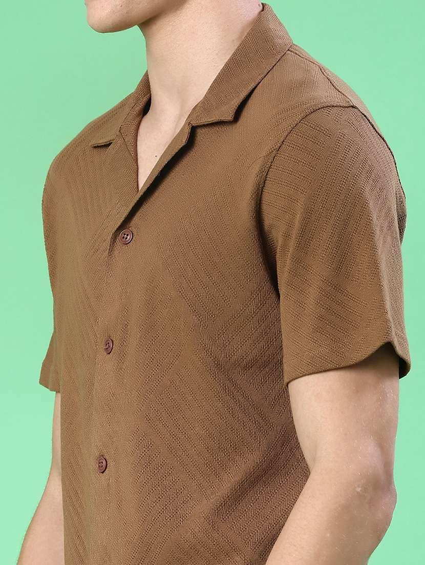men solid short sleeve regular fit casual shirt - 22057395 -  Standard Image - 5