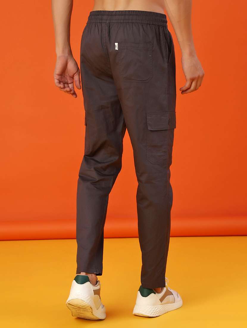 men solid mid rise cargo - 22057401 -  Standard Image - 3